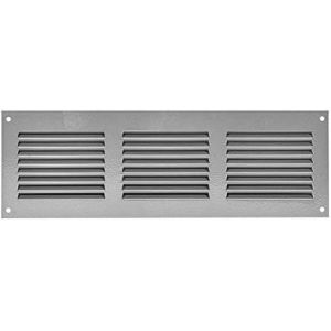 Grille d'aération grise de 300 x 100 mm - Grilles d'air à retour en acier - pour plafond et paroi latérale - CVC - avec écran de protection contre les insectes (30 x 10 cm) - Neuf