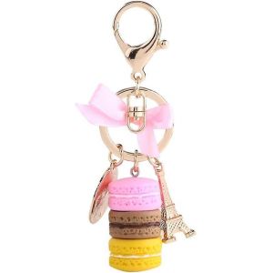 Porte-Clés En Résine Et Alliage,Porte-Clés Mignon En Forme De Macaron Avec Différentes Couleurs Tour Eiffel (B) - Neuf