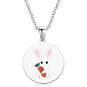 Kal-Collier Pour Filles, Collier Cadeau Bijoux Pendentif Lapin Papillon Éléphant Paresseux Ange Tortue Flamant Coccinelle Dauphin Girafe Panda Abeille Koala Licorne - Neuf