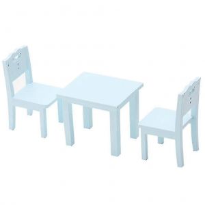 3 Pcs Enfants Table Chaises Mini Maison D&eacute;coration Mini Bureau Chaise Set Meubles Mod&egrave;le Jouet - Neuf
