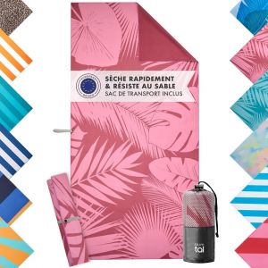 Serviette De Plage Xxl 90x180 Cm-Serviette Microfibre Compacte-Serviettes De Plage &Agrave; S&eacute;chage Rapide-Serviette Plage Xxl-Drap Plage-Serviette Plage Microfibre-Motif Palmiers Rose - Neuf