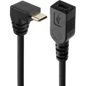 KALANKA-25cm Câble Mini USB vers Type C, 90° USB 3.1 Type C Mâle vers Mini 5 Broches B Femelle Charge Adaptateur Femelle Ordinateur Portable pour Appareils Photo Numériques HD Synchronisant des Périp - Neuf