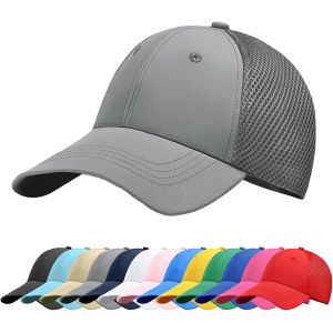 Sept-Casquette De Baseball, Unisexe Respirant Couleur Unie Maille Dos Réglable Fermeture Snapback Anti Uv Chapeau De Protection Solaire - Neuf