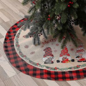 Jupe de sapin de No&euml;l de 47 pouces (motif vieil homme &agrave; carreaux) - Neuf