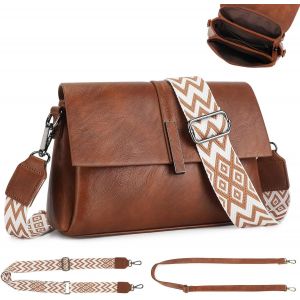 Sac &agrave; Bandouli&egrave;re,Sac Messenger Porte-&Eacute;paule pour Femme en Cuir PU Simul&eacute; avec 2 Sangles R&eacute;glables et Amovibles - Neuf