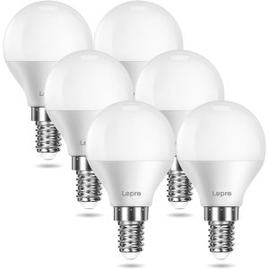 Sjzg-Ampoule Led E14-4.9w &Eacute;quivalent 40w - 470lm Blanc Chaud 2700k - &Eacute;conomie D'&eacute;nergie Ampoule Ronde P45 Petit Culot &Agrave; Vis - Ac 220-240v - Non Dimmable - 6 Pcs - Neuf