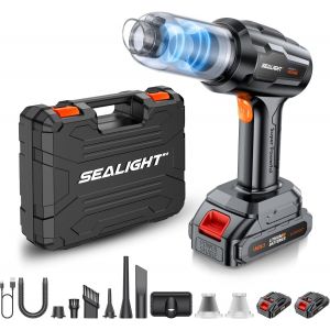 MEVRONISSHOP-Aspirateur &agrave; Main, 21000PA Aspirateur Voiture Puissant sans Fil avec 2er Batteries Rechargeables, Moteur sans Balai, Mini Aspirateur pour Voiture,Maison,Bureau,Cuisine - Neuf