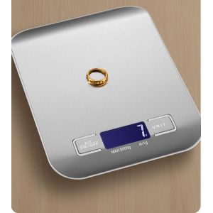 Électronique numérique Café de Pesage pour la Cuisson de Haute Précision, la Cuisson de la Nourriture, des Bijoux Échelles de Poids, Écran LCD, Multi-Fonction, Fonction Tare, en Acier Inoxydable - Neuf