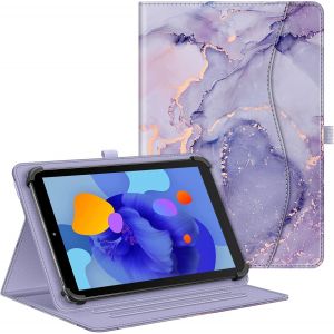 Kalanka-Coque Universelle Pour Tablette 10 Pouces (9''-10.5''/10.9''/11''), Housse Multipositions Pour Tablette Teclast, Blackview, Yestel, Yotopt, Meberry, Oscal Etc, Marbre Lilas - Neuf