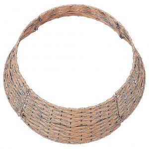 Jupe de sapin, panier, anneau d&eacute;coratif pour sapin de No&euml;l, support pour objets d&eacute;coratifs, plastique, 65 x 65 x 21 cm, marron clair, d&eacute;coration int&eacute;rieure, 1 pi&egrave;ce - Neuf