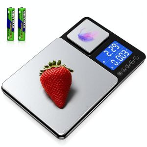 Brich Balance De Cuisine Num&eacute;rique Avec Double Plate-Forme - Pr&eacute;cision 500 G/0,01 G Et 15 Kg/1 G - Fonction De Somme - 7 Unit&eacute;s - Acier Inoxydable Et Verre - &Eacute;clairage Lcd - Id&eacute;al Pour La Cuisine, La - Neuf