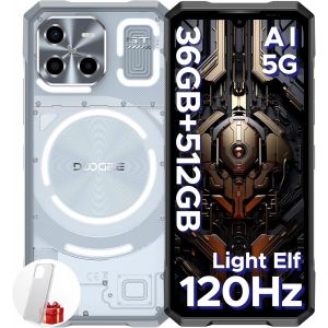 DOOGEE Blade GT Ultra 5G Smartphone 36GB+512GB 6,72"" avec Effet Lumiere LED Smartphone Incassable OTG/NFC Argent - Neuf