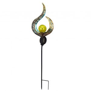 Hjlian Lampes De Paysage Vintage Decoupees En Fer, Lampe Solaire Pour Pelouse Exterieure, Feu Bleu - Neuf
