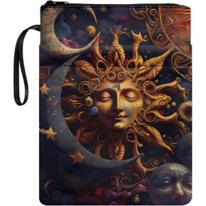 Housse de protection pour livres de poche en polyester durable Motif soleil et lune, taille unique, CZ25, Sun Moon - Neuf