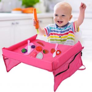 Plateau De Securite Pour Siege Auto, Support De Rangement Etanche Pour Poussette De Bebe (Rouge) - Neuf
