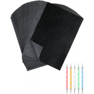 Mevronisshop-100 Feuilles De Haute Qualit&eacute; En Papier Carbone Et Transfert Pour Transf&eacute;rer Avec Pr&eacute;cision Vos Motifs, Incluant 5 Stylos De Gravure, Parfaites Pour Papier, Bois, Tissu Et Projets Cr&eacute;ati - Neuf