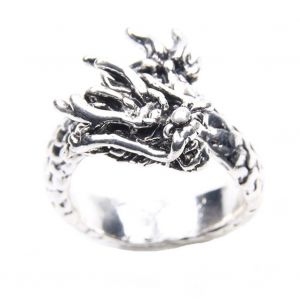 Bague Ouverte En Alliage Tendance Avec Dragon, Ajustable, Style Retro, Accessoire De Bijouterie - Neuf