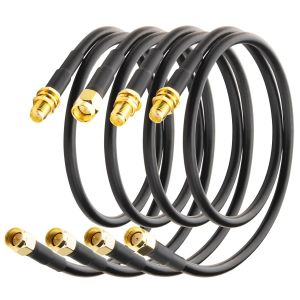 LETNERNY-Kit De 4 Câbles Sma À Sma - 50 Cm - Faible Perte - 0-6 Ghz - Câble Coaxial Bmr200 - Meilleur Que Rg58 - Pour Antennes Wifi, Gps, 3G/4G Lte - Neuf
