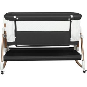 Lit Cododo B&eacute;b&eacute; Avec Matelas, Hauteur R&eacute;glable &Agrave; 6 Niveaux, Lit D'appoint Bebe Evolutif &Agrave; Roulettes, Lit De Voyage Pliable, Panier De Rangement, 0-2 Ans-80 * 40 * 100-115 Cm-Blanc Cass&eacute; - Neuf