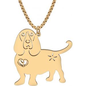 Kal-Collier De Chien Cute Avec Pendentif En Acier Inoxydable Plaqué Or 18k Bijoux De Mode Pour Chien Cadeaux Pour Femme Filles Maman Chien - Neuf
