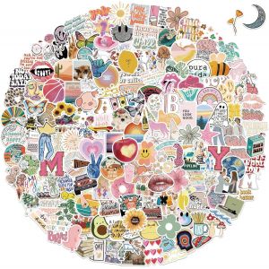Lot De 200 Autocollants Mixtes En Vinyle Pour Ordinateur Portable,Téléphone,Bouteille D'eau,Skateboard,Valise,Guitare,Tapis,Mignon,Esthétique,Étanche, Vinyle Autocollant Stickers - Neuf