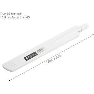Antenne omnidirectionnelle,antenne à Gain élevé 5G,aérial de routeur,AZ7795G aérial à Gain élevé 18 dbi Antenne SMA omnidirectionnelle à Bande complète pour routeurs sans Fil(Blanc) - Neuf