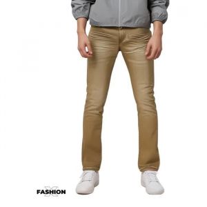 Jean Homme - Coupe Droite - Couleur Camel - Imitation Cuir - Taille 38 &Agrave; 48 - Neuf