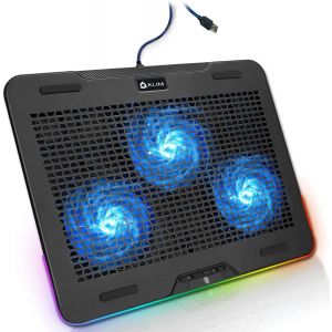 acdsgd-Aurora + Refroidisseur PC portable - 11" &agrave; 17" + &Eacute;clairage RGB + Support ordinateur portable gaming + Ventilateur USB + Stable et Solide + Compatible avec Mac et PS4 + NOUVEAUT&Eacute; - Neuf