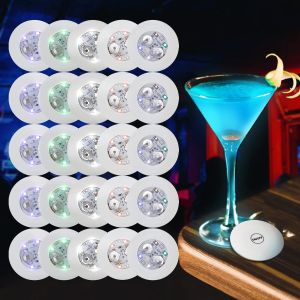 Dessous De Verre Led, Lot De 25, Sous-Verres Lumineux Pour Boissons, Autocollants Lumineux Pour Bouteilles D'alcool, Sous-Verres De Bar Led Pour Caf&eacute;, Th&eacute;, Bi&egrave;re, Verre &Agrave; Vin Et Bouteilles. - Neuf
