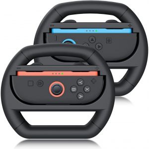 Kal-Volant Compatible Avec Nintendo Switch 2 Joycon, Volant De Course Pour Les Contrôleurs Switch 2, Contrôleur De Roue Switch 2 Joycon Abs, Volant De Jeu De Course Switch 2 Accessoires, Noir - Neuf