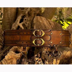 Médiéval Steampunk Accessoire Cuir Boucle Sangle Anneau Armure Ceinture Viking Chevalier Pirate Cosplay Gn Épée Costume Pour Hommes Femmes - Neuf