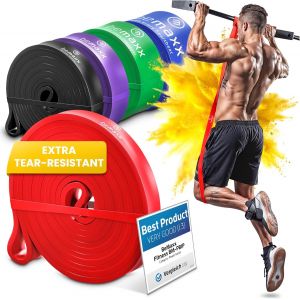 Elastique Musculation Traction Fitness + Guide Exercices, Assist Barre Fixe, Pull Up Bar Dip Bandes De R&eacute;sistance | Gym Equipment: Muscu Tubes Bands Heavy Calisthenics Gymnastique Sport, Femme Homme - Neuf