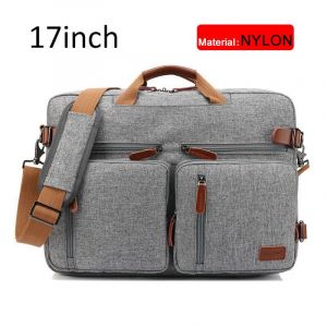 Mallette Convertible de 17 pouces pour hommes,sac à main d'affaires,sacoche pour ordinateur portable,sacs de voyage multifonctionnels pour hommes de grande taille - Gray nylon 17 inch - Neuf