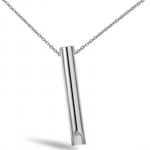 2pcs Collier De Respiration,Collier D'anxi&eacute;t&eacute; Pour Les Femmes,Stress Relief Mindful Breathing Colliers En Acier Inoxydable - Neuf