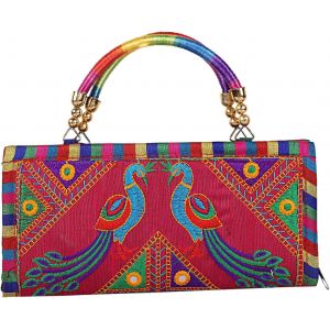 SJZG-Rajasthani Brodé À La Main Pochette Femme Sac De Soirée Mini Clutches Femme Sac À Bandoulière Petite Sac De Dames Pour Ceremonie Fête De Mariage Et Cadeaux - Neuf