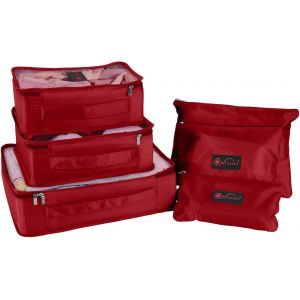 Lot De 6 Sacs De Rangement De Voyage - Cubes De Rangement - Pour Les Vacances, Les Voyages, Les Essentiels, Les Val S, Les Bagages, Les Articles De Toilette - Rouge Vin - Neuf