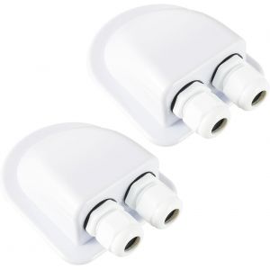 Passe-c&acirc;ble Solaire, ABS IP68 Solaire Double Entr&eacute;e Bo&icirc;te de jonction, d'entr&eacute;e de C&acirc;ble &Eacute;tanche pour C&acirc;ble 6-12 mm, pour Projet Solaire, Camping-Car, Caravane, Bateau (2 Pi&egrave;ces) - Neuf