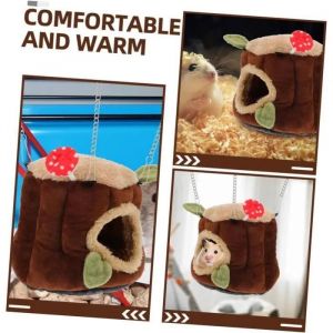 Cabane Pour Hamster - Maison En Coton - 25x22x21 Cm - Mat&eacute;riaux S&ucirc;rs - Int&eacute;rieur - Marron Multicolore Cage - Neuf