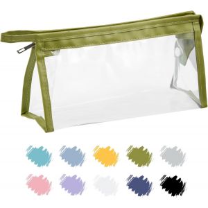 Trousse Scolaire, Trousse Transparente Scolaire Garcon et Fille, Trousse Toilette Transparente Hommes, Femmes, Pochette Maquillage de Voyage, Trousse Ecole, PVC, Pencil Case Vert x 1 - Neuf