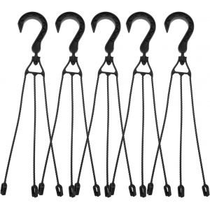 Mevronisshop-5 Crochets Suspendus Pour Pots De Fleurs Support Pot De Fleur Suspendu Plastique Noir 40cm Avec 3 T&ecirc;tes De Crochets Pour Jardin Maison - Neuf