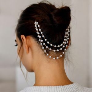 Asas-2 Pcs Épingles À Cheveux Mariage Pince À Cheveux Perlée,Tassel Pilule Pinces À Cheveux Femmes,Pince À Cheveux En Métal Pour Mariée,Demoiselle D'honneur,Femmes Et Filles - Neuf