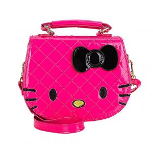 Sac a bandouliere tendance et mignon avec motif de chat KT pour enfants (rose rouge) - Neuf