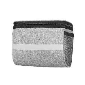 Sacoche De Guidon Vélo- S- 21x13x16.5cm Gris Sac De Panier De Vélo Étanche Avec Écran Tactile Glacière Bande Sac Avant De Vélo Avec Sac En Filet - Neuf