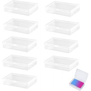 Sansh-9 Pièces Boite Rangement Carte, Boîte À Cartes À Jouer, Petite Boite Plastique Avec Couvercle, Étuis De Rangement Vides, Étui À Cartes Transparent Pour Petits Objets, Autres Travaux Manuels - Neuf