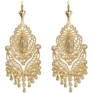 Kal-- Mod&egrave;le Carmen Paire De Boucles D'oreilles Gitane Savoyardes Vierge Pour Femme Plaqu&eacute; Dor&eacute; Or - Neuf