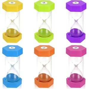 CHECARZHN--NO1-Ensemble De Sablier Coloré 1/3/5/10/15/30 Minutes, Sabliers Pour Enfants, Pour L'École Des Enfants, Enfants Se Brossant Les Dents, Bureau, Accessoires De Jeu De Décoration De La Maison - Neuf