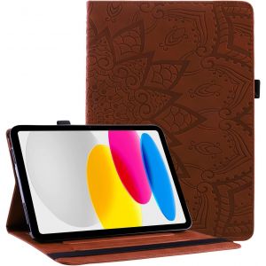 Coque Pour Ipad 11ème Génération 11 Pouces 2025 (A16), Ipad 10ème Génération 10.9 Pouces 2022 Pu Cuir Cover Tablette Housse De Protection Porte-Crayons Portefeuille Tablet Étui Marron - Neuf