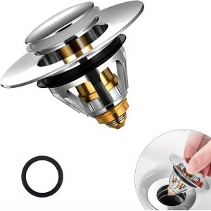 Senior-Bouchon De Lavabo, Pop-Up Universel Avec Flitre Cheveux De Vidange Anti-Odeur Anti-Bloqu&eacute;, Acier Inoxydable Bonde Pour Baignoire D'&Eacute;vier De Cuisine (34-38 Mm)[L869] - Neuf