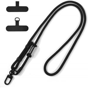 KALCX-Cordon Telephone Portable,Tour De Cou Telephone,Cordon T&eacute;l&eacute;phone R&eacute;glable Pour Cl&eacute;s,Tous Les Smartphones (Noir) - Neuf