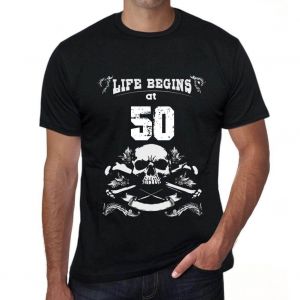 Homme Tee-Shirt La Vie Commence &Agrave; 50 Ans - Life Begins At 50 - 50 Ans T-Shirt Graphique Id&eacute;e Cadeau 50e Anniversaire Vintage Ann&eacute;e 1974 Nouveaut&eacute; - Neuf